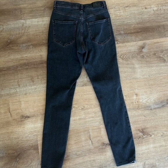 EXPRESS Women's 0 Black Distressed Skinny Ankle High-Rise 24" Denim XS Jeans - Picture 3 of 4